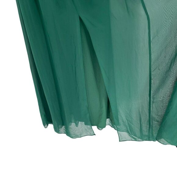 Dressy Collection Vivian Diamond Lux Chiffon Maxi Formal Dress Green Size 0 - Picture 6 of 13